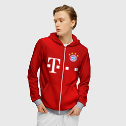 Толстовка 3D на молнии мужская FC Bayern Munchen, цвет: 3D-меланж — фото 2