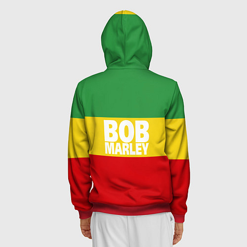 Мужская толстовка на молнии Bob Marley / 3D-Красный – фото 4