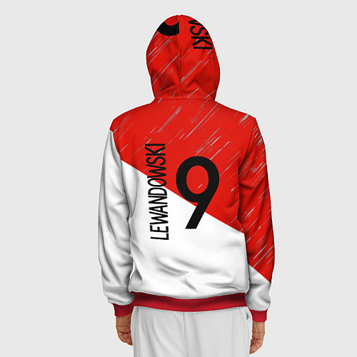 Мужская толстовка на молнии Бавария / 3D-Красный – фото 4