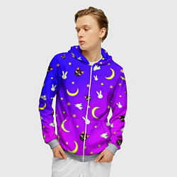 Толстовка 3D на молнии мужская СЭЙЛОР МУН, цвет: 3D-меланж — фото 2