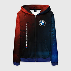 Толстовка 3D на молнии мужская BMW БМВ, цвет: 3D-синий