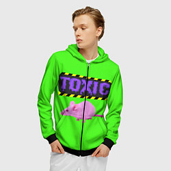 Толстовка 3D на молнии мужская Toxic, цвет: 3D-черный — фото 2