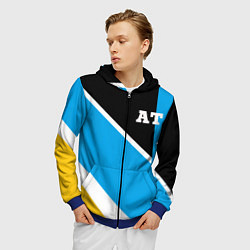 Толстовка 3D на молнии мужская Athletic team blue, цвет: 3D-синий — фото 2