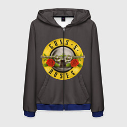 Толстовка 3D на молнии мужская Guns n Roses, цвет: 3D-синий