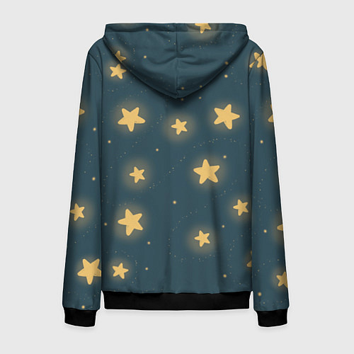 Мужская толстовка на молнии Звезды / 3D-Черный – фото 2