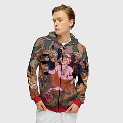 Толстовка 3D на молнии мужская BRING ME THE HORIZON ART, цвет: 3D-красный — фото 2