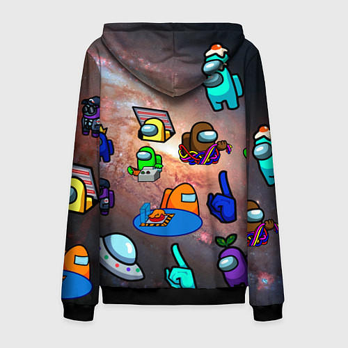 Мужская толстовка на молнии Among Us Чёрная дыра / 3D-Черный – фото 2