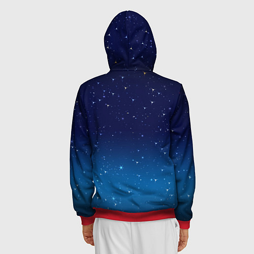 Мужская толстовка на молнии Звездное небо / 3D-Красный – фото 4
