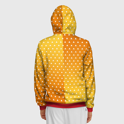 Мужская толстовка на молнии ЗЕНИЦУ КИМОНО / 3D-Красный – фото 4