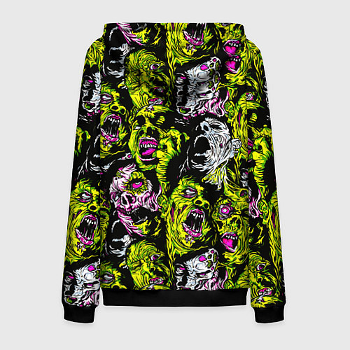 Мужская толстовка на молнии ЗОМБИ / 3D-Черный – фото 2