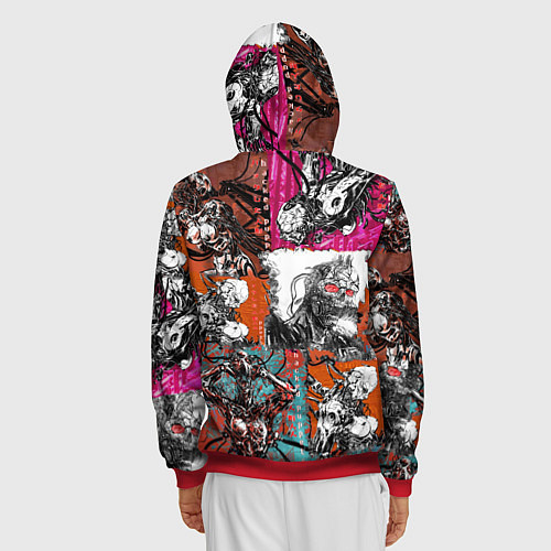 Мужская толстовка на молнии Cyberpunk 2077 / 3D-Красный – фото 4