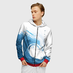 Толстовка 3D на молнии мужская WAVE ВОЛНЫ, цвет: 3D-красный — фото 2