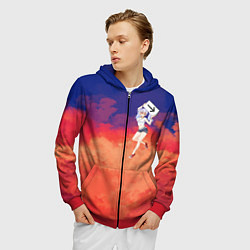 Толстовка 3D на молнии мужская Акудама Драйв, цвет: 3D-красный — фото 2