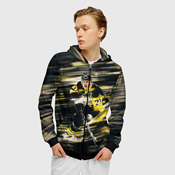 Толстовка 3D на молнии мужская ЕВГЕНИЙ МАЛКИН, цвет: 3D-черный — фото 2