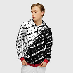 Толстовка 3D на молнии мужская MERCEDES BENZ AMG, цвет: 3D-красный — фото 2