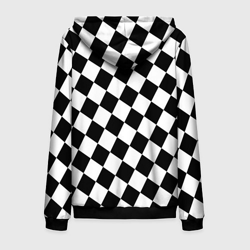 Мужская толстовка на молнии Шахматы / 3D-Черный – фото 2