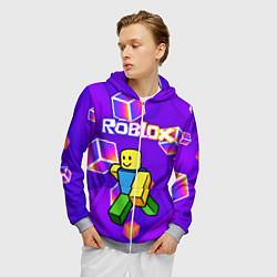 Толстовка 3D на молнии мужская ROBLOX КУБЫ, цвет: 3D-меланж — фото 2