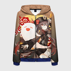 Толстовка 3D на молнии мужская GENSHIN IMPACT HU TAO, цвет: 3D-синий