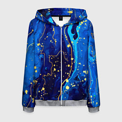 Толстовка 3D на молнии мужская СИНИЙ ГРАНИТ, цвет: 3D-меланж