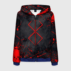 Толстовка 3D на молнии мужская BERSERK БЕРСЕРК КЛЕЙМО, цвет: 3D-синий