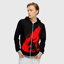 Толстовка 3D на молнии мужская DARK SOULS ТЁМНЫЕ ДУШИ, цвет: 3D-меланж — фото 2