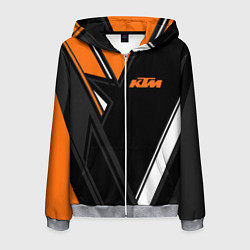 Толстовка 3D на молнии мужская KTM КТМ, цвет: 3D-меланж