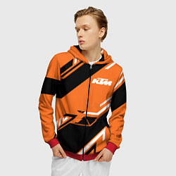 Толстовка 3D на молнии мужская KTM КТМ SPORT, цвет: 3D-красный — фото 2