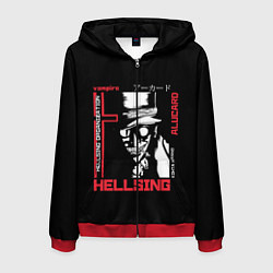 Толстовка 3D на молнии мужская Hellsing, цвет: 3D-красный