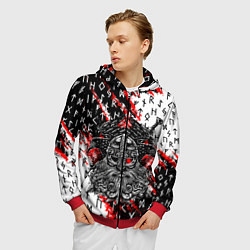 Толстовка 3D на молнии мужская БОГ ОДИН, цвет: 3D-красный — фото 2