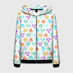 Мужская толстовка на молнии GENSHIN IMPACT ЭМБЛЕМЫ