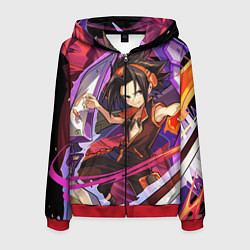 Толстовка 3D на молнии мужская Шаман Кинг, цвет: 3D-красный