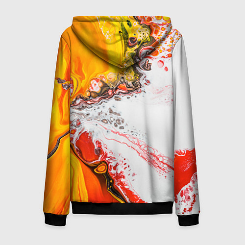 Мужская толстовка на молнии Рисунок желтой краской / 3D-Черный – фото 2