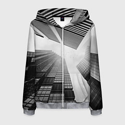 Толстовка 3D на молнии мужская Минимализм, цвет: 3D-меланж