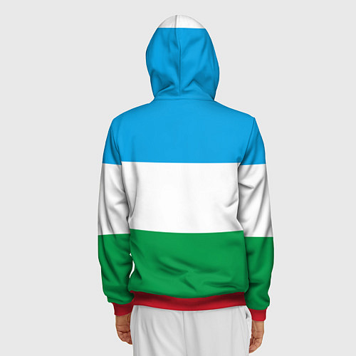 Мужская толстовка на молнии Башкортостан / 3D-Красный – фото 4