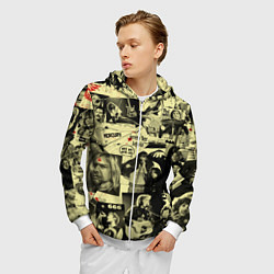 Толстовка 3D на молнии мужская РОК КУМИРЫ, цвет: 3D-белый — фото 2
