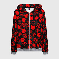 Толстовка 3D на молнии мужская СИМВОЛЫ ГРЕХОВ 7 DEADLY SINS, цвет: 3D-меланж