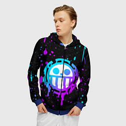 Толстовка 3D на молнии мужская ONE PIECE ВАН ПИС НЕОН, цвет: 3D-синий — фото 2
