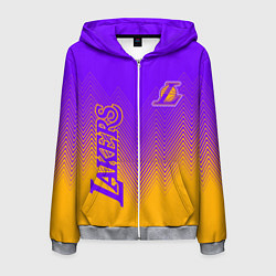 Толстовка 3D на молнии мужская LOS ANGELES LAKERS ЛЕЙКЕРС, цвет: 3D-меланж