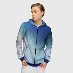 Толстовка 3D на молнии мужская Текстура Оттенки льда, цвет: 3D-синий — фото 2
