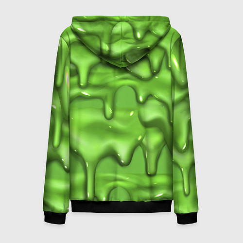 Мужская толстовка на молнии Green Slime / 3D-Черный – фото 2