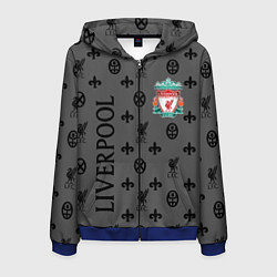 Толстовка 3D на молнии мужская LIVERPOOL ЛИВЕРПУЛЬ LV, цвет: 3D-синий