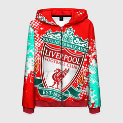 Толстовка 3D на молнии мужская LIVERPOOL ЛИВЕРПУЛЬ, цвет: 3D-красный