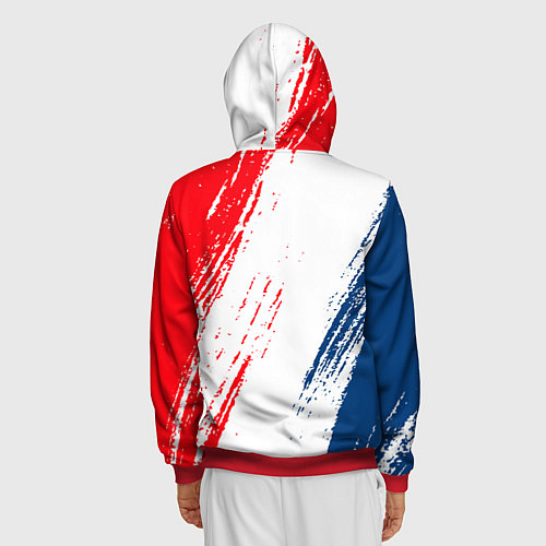 Мужская толстовка на молнии ФК ПСЖ FC PSG PARIS SG / 3D-Красный – фото 4