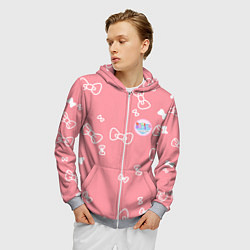 Толстовка 3D на молнии мужская Doki Doki Literature Club, цвет: 3D-меланж — фото 2