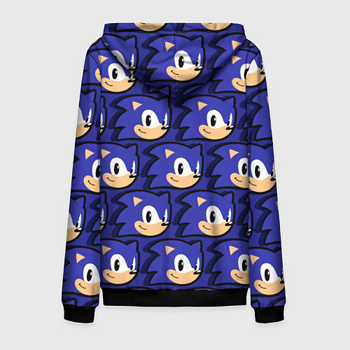 Мужская толстовка на молнии Sonic pattern / 3D-Черный – фото 2