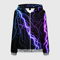 Мужская толстовка на молнии НЕОНОВАЯ МОЛНИЯ ГРОЗА