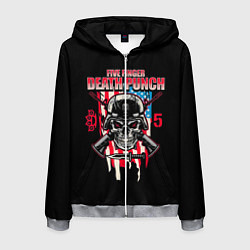 Толстовка 3D на молнии мужская 5FDP Five Finger Death Punch, цвет: 3D-меланж