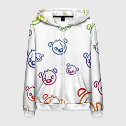 Мужская толстовка на молнии White Colorful Bear