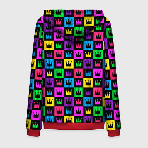 Мужская толстовка на молнии Король / 3D-Красный – фото 2
