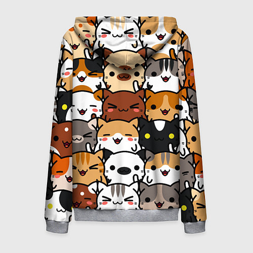Мужская толстовка на молнии Коты и котики / 3D-Меланж – фото 2